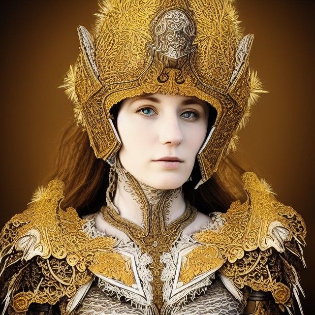 Woman in Intricate Armor Digital Illustration