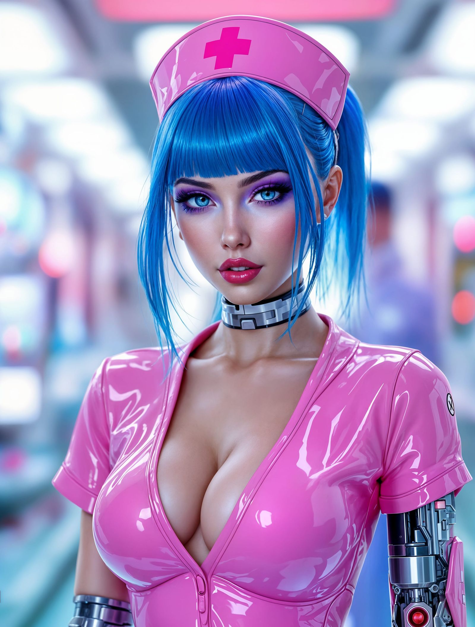 Futuristic Nurse Embodies High-Tech Medical Innovation