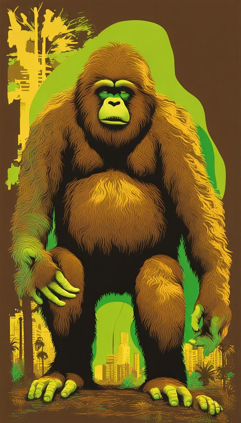 Avant-Garde Street Art Sasquatch Serigraphy