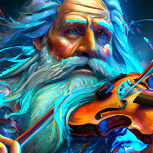 Einstein Plays Violin: Hyperdetailed Artgerm Portrait