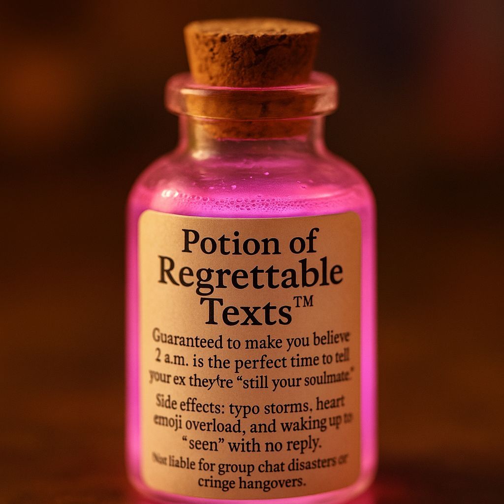 Comedic Potion Bottle with Warning Labels