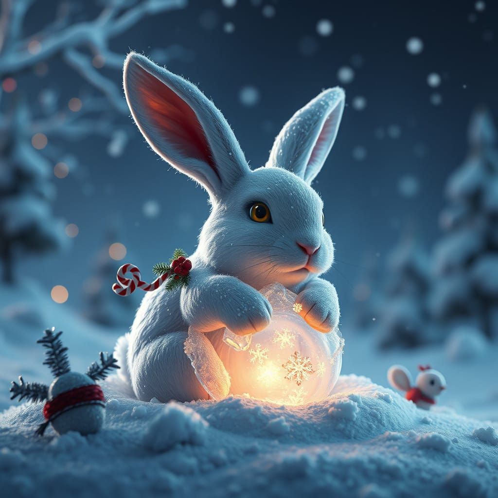 Surreal Winter Wonderland in Vibrant Colors