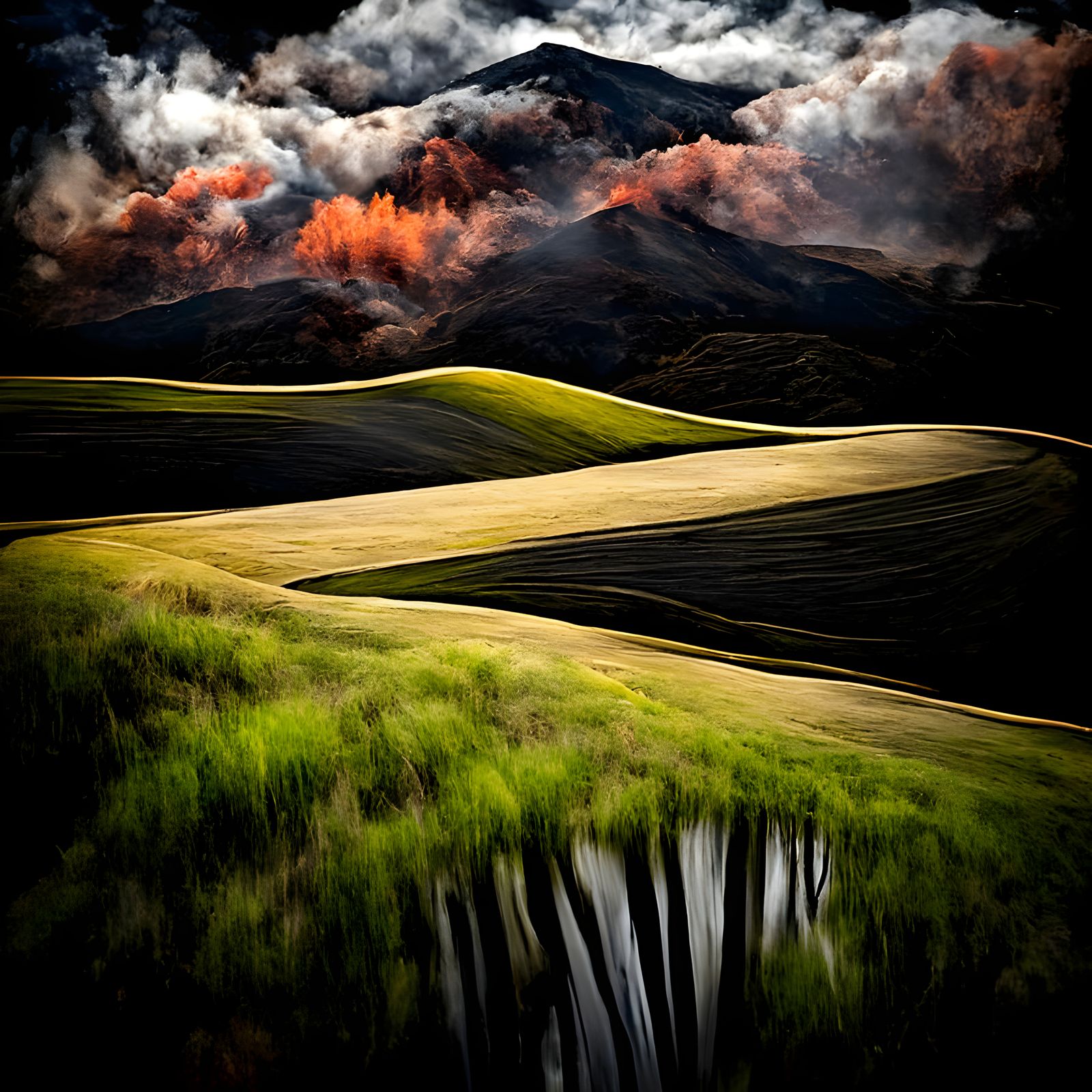 Majestic Landscape Vista as Oil Painting