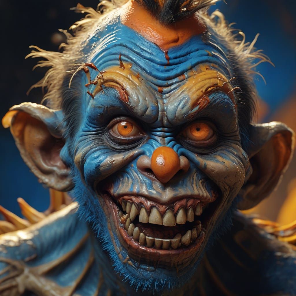 Surreal Clown Tribesman in Salvador Dali Style