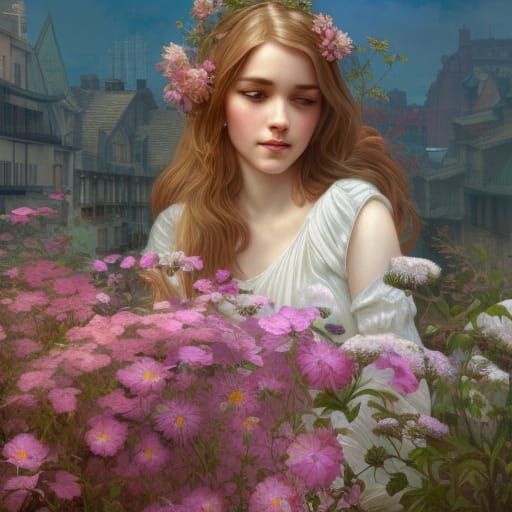 Fairy in Rooftop Garden: Hyperrealistic 16k Portrait
