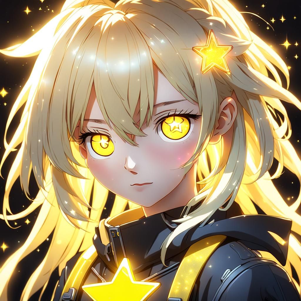 Glowing Highschool Girl Portrait in Vibrant Anime Style