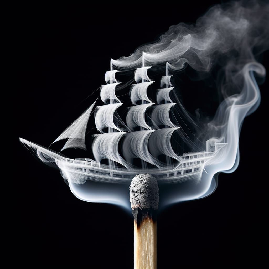 Ethereal Smoke Illusion of the Flying Dutchman