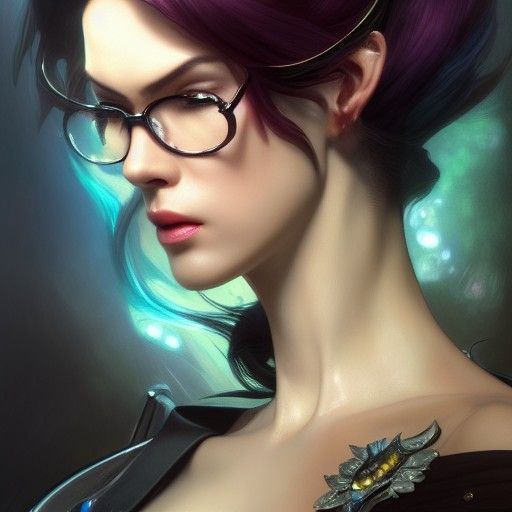 Bayonetta Portrait in Hyperdetailed Digital Art Style