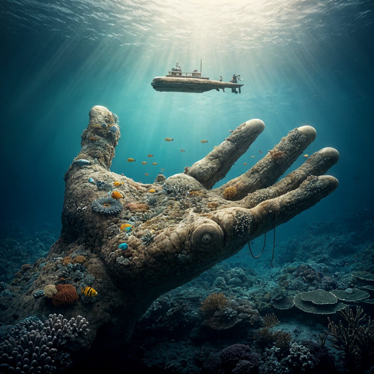Coral Hand in Great Barrier Reef Depths