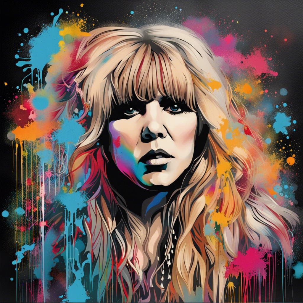 Stevie Nicks Graffiti Art Portrait