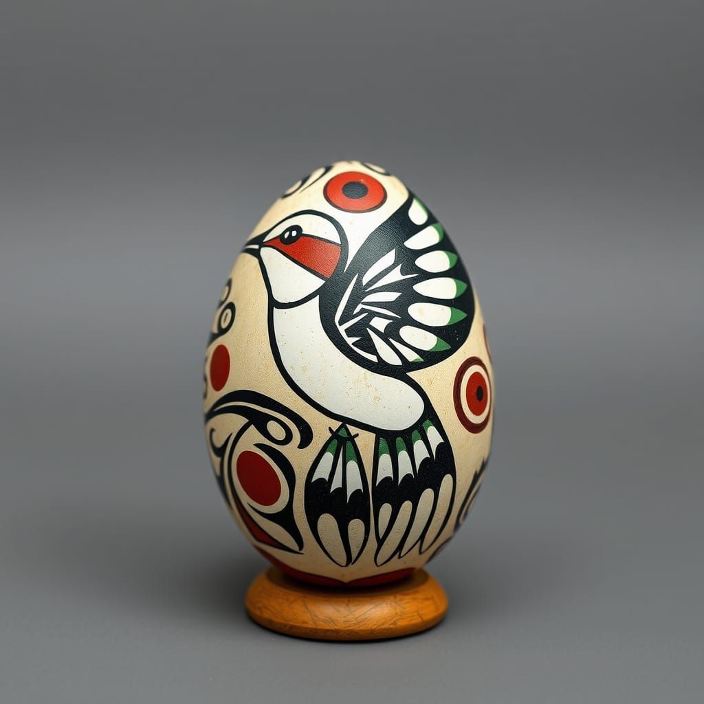 Haida Hummingbird Egg Design in Traditional Native Art