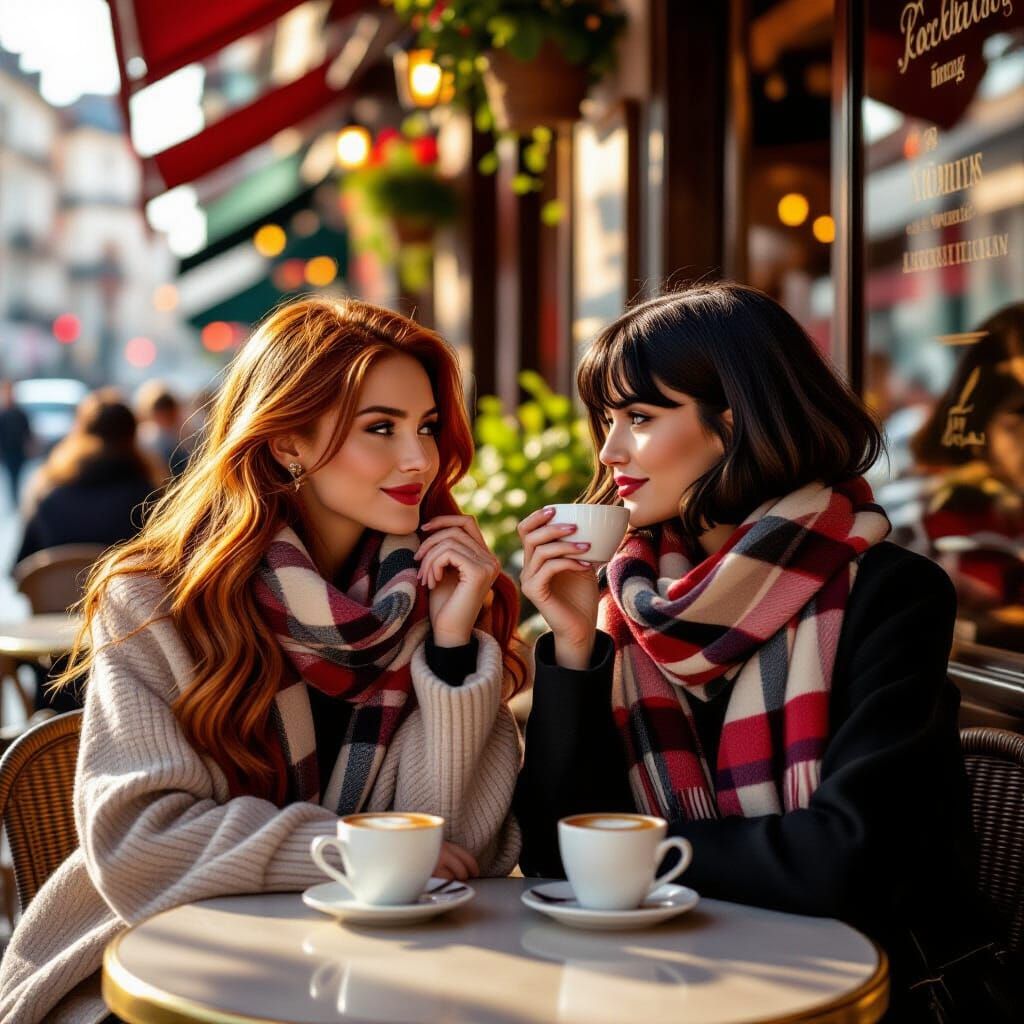 Romantic Autumn Italian Cafe Scene