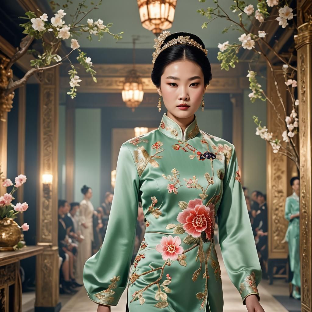 Chinese Princess Catwalk Fashion Photo in Paris