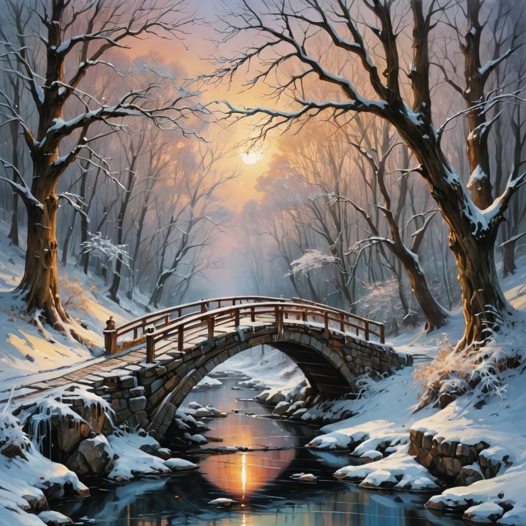 Winter footbridge