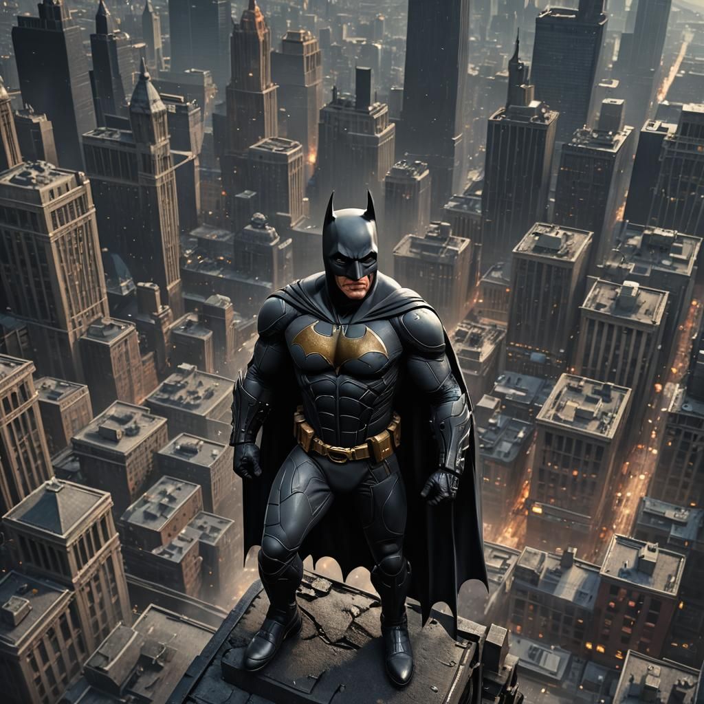 Christian Bale as Batman in Gotham City