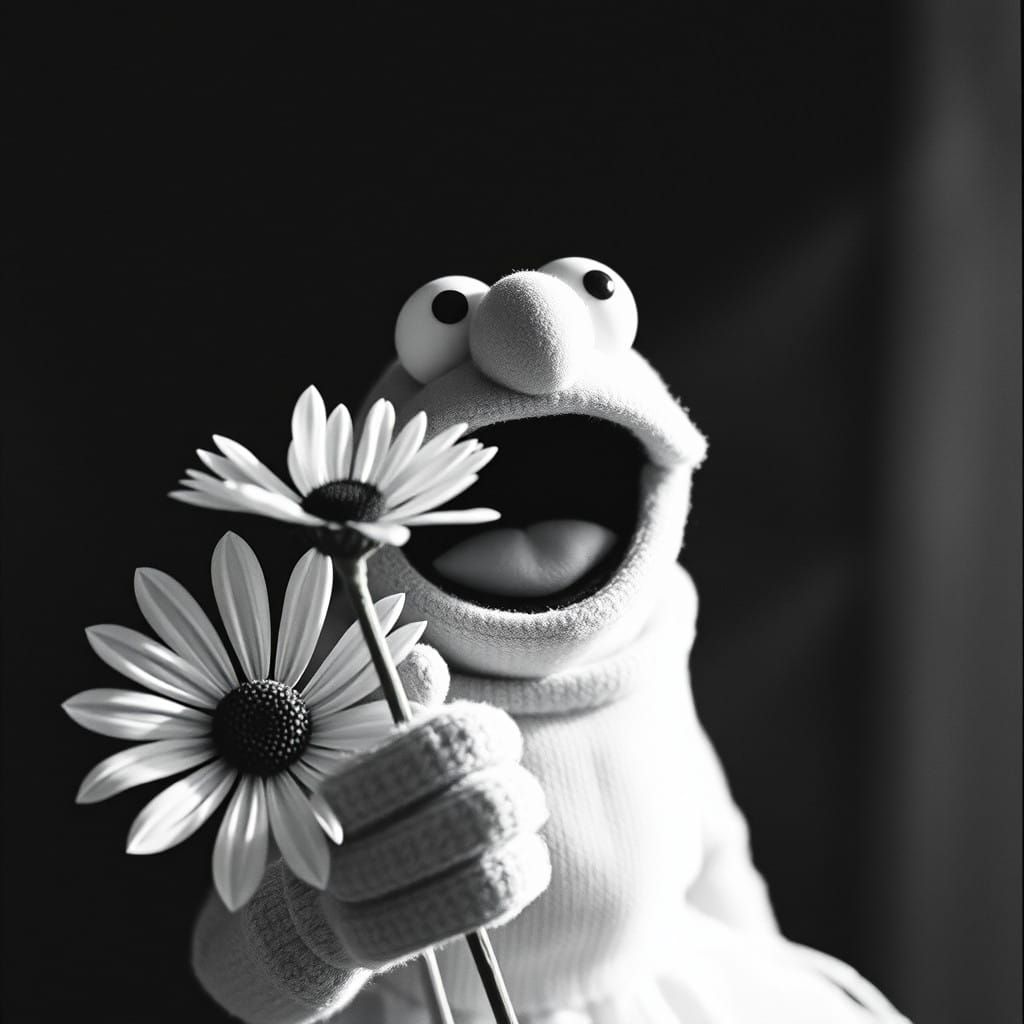 Puppet in Filmic Black and White