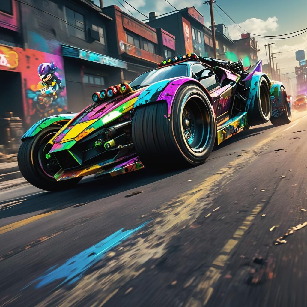 Cyberpunk Supercar: Mad Max Mario Kart Adventure