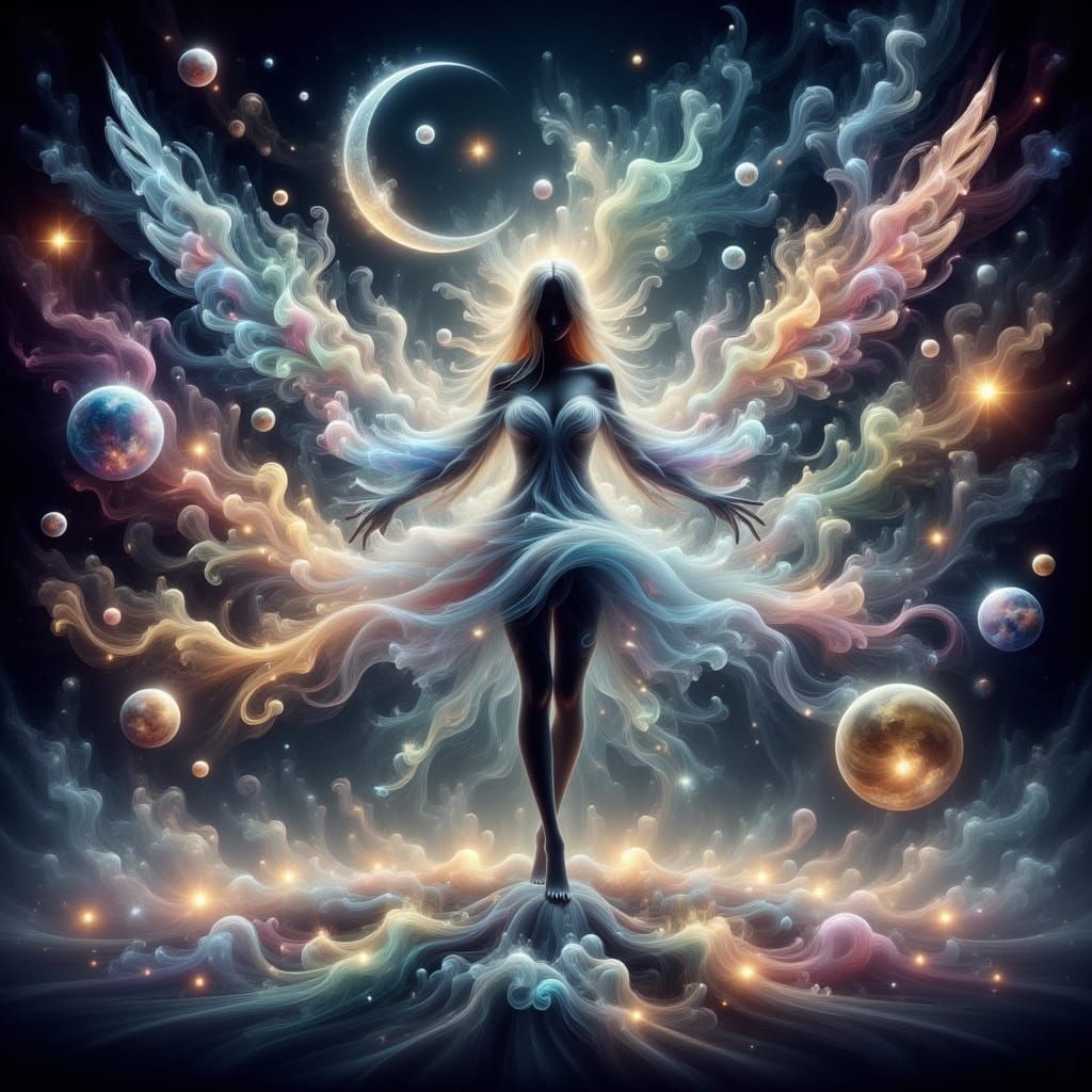 Interdimensional Traveller Exploring Cosmic Dimensions