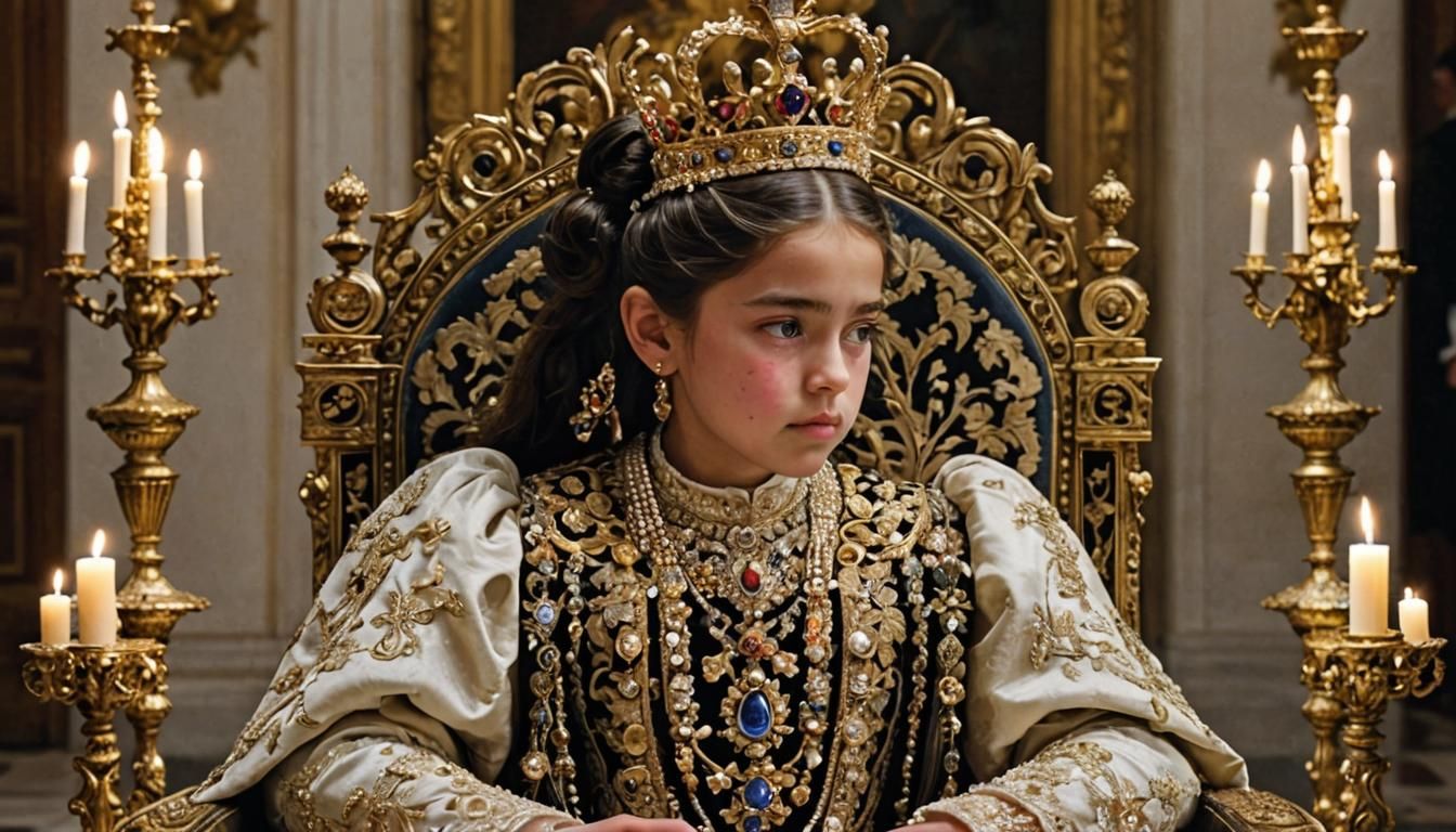 Empress on Jeweled Throne with White Tiger