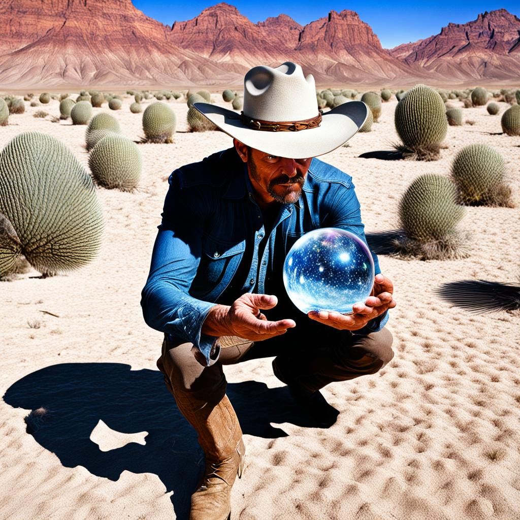 Cowboy Finds Fairies in Desert Orb
