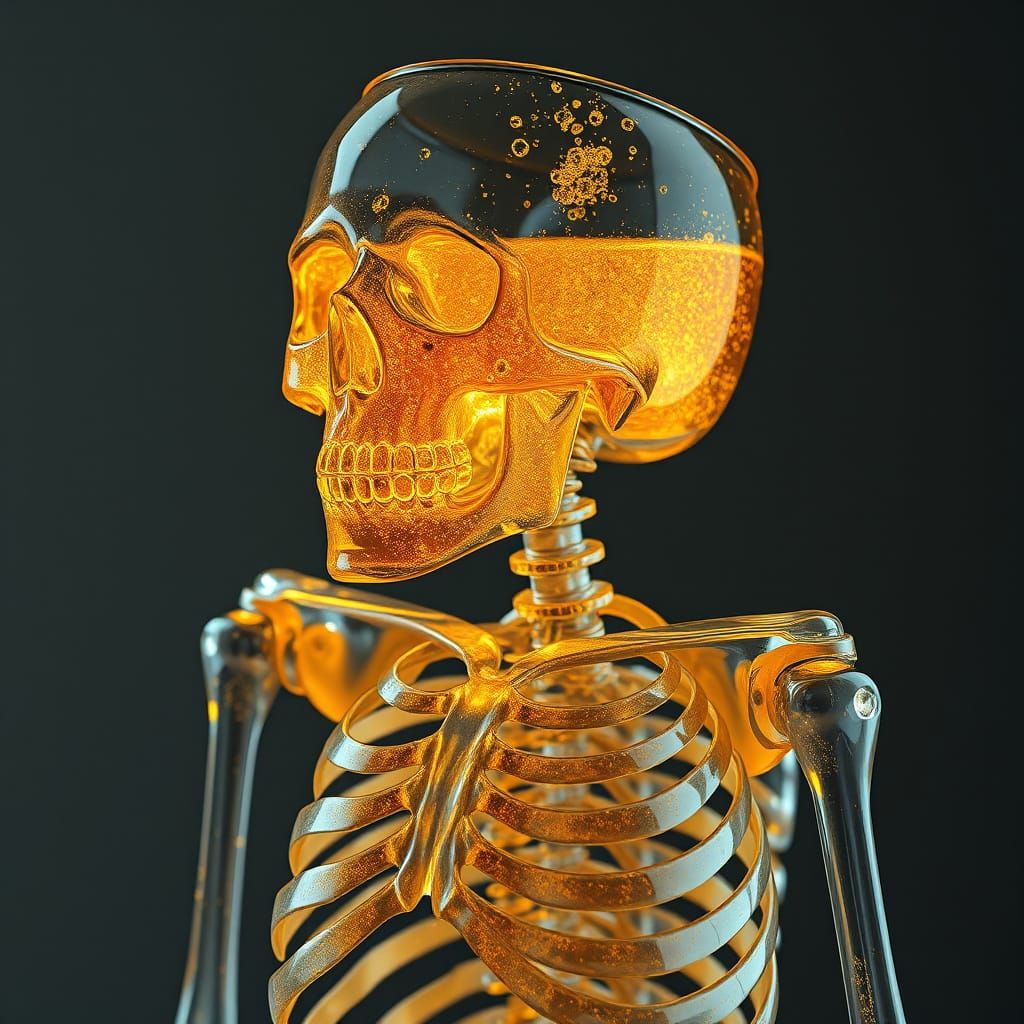 Crystal Skeleton Filled with Effervescent Liquid
