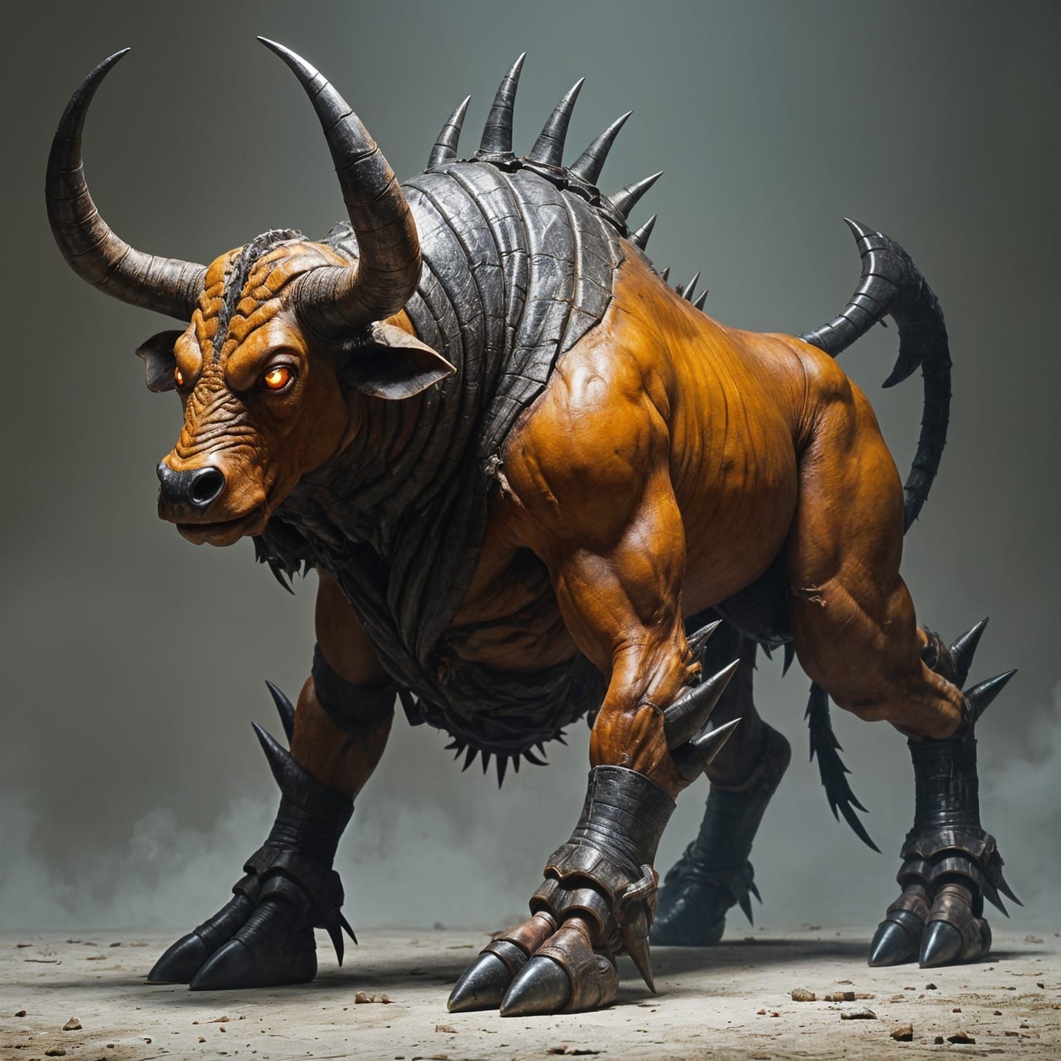 Terrifying Bull-Scorpion Hybrid Creature Concept Art