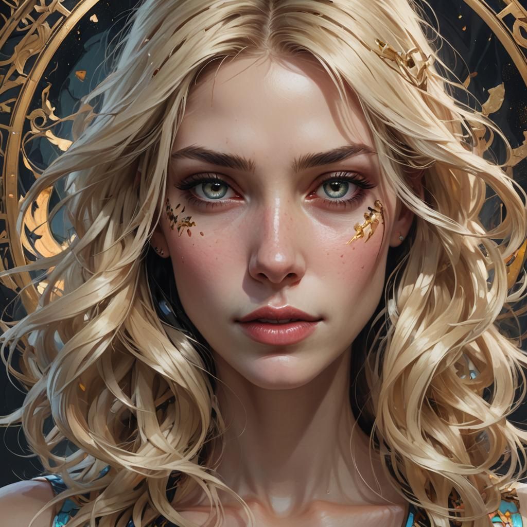 Dual Portrait: Blonde Hair and Dark Side