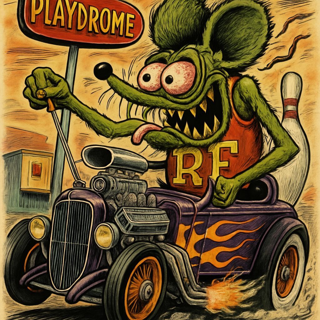 Ratfink Monster Hotrod in Kustom Kulture Style