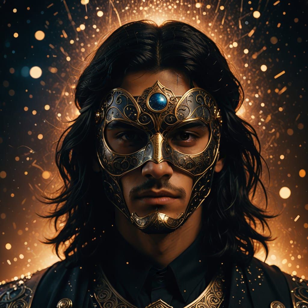 Celestial Costume: Hyperrealistic Portrait of a Young Man