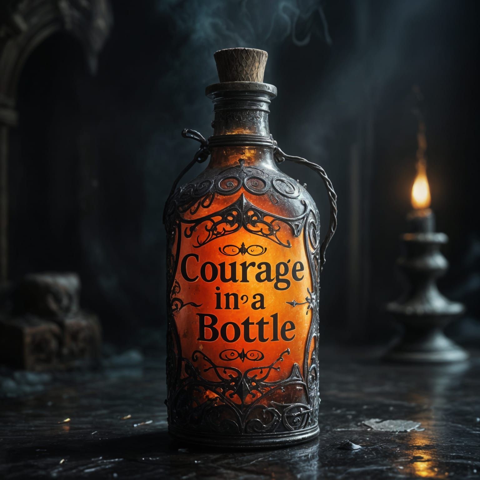Elixir Bottle of Courage: A Masterpiece of Realistic Fantasy...