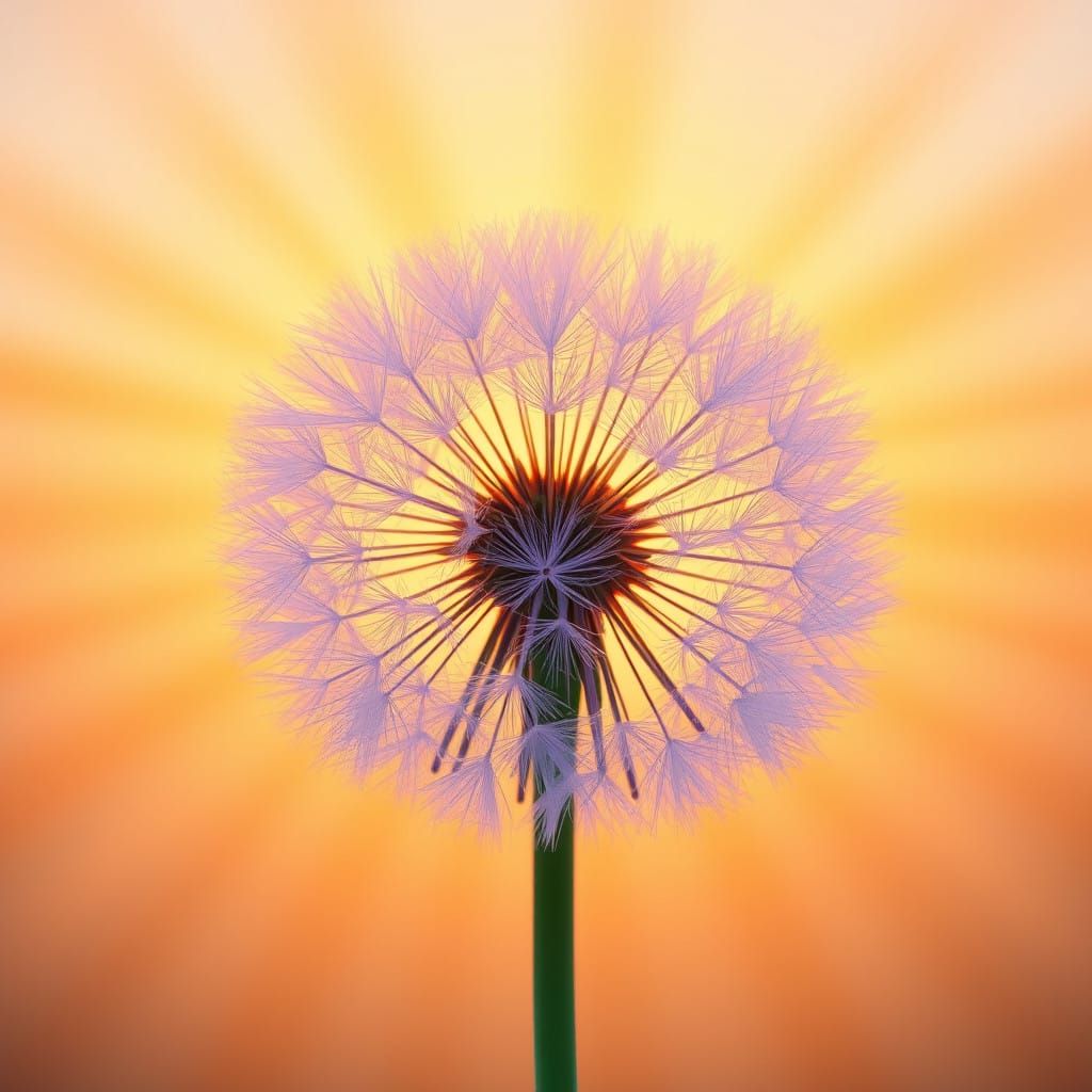 Dazzling Dandelion Blooms in Vibrant 4K Sunset