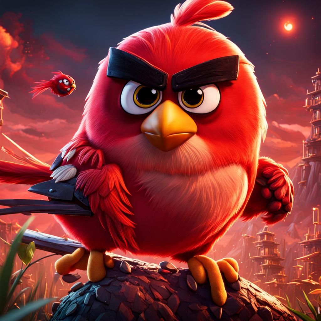Red from Angry Birds in Comic Style