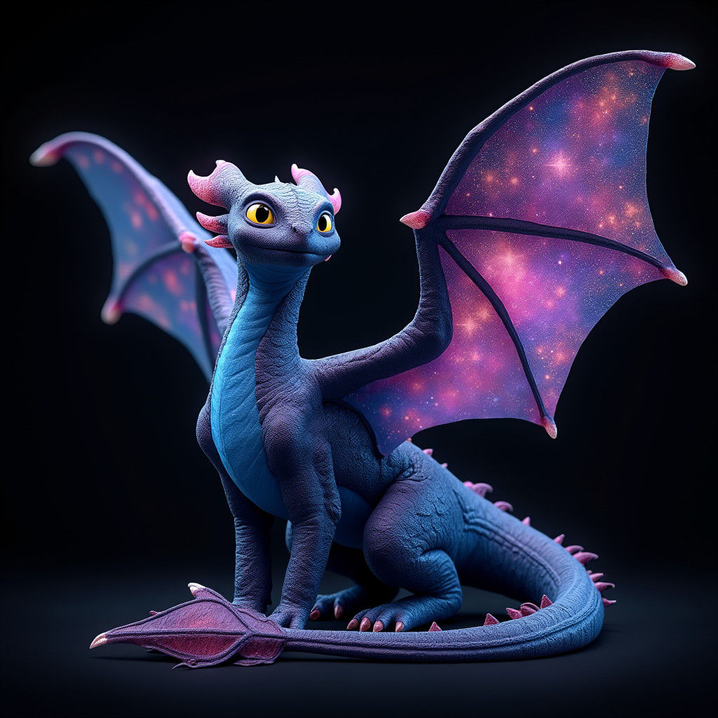 Toothless Dragon with Galaxy Sheen, Digital Art