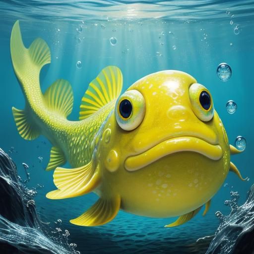 Happy Yellow Aquatic Creature Living Its Best Life