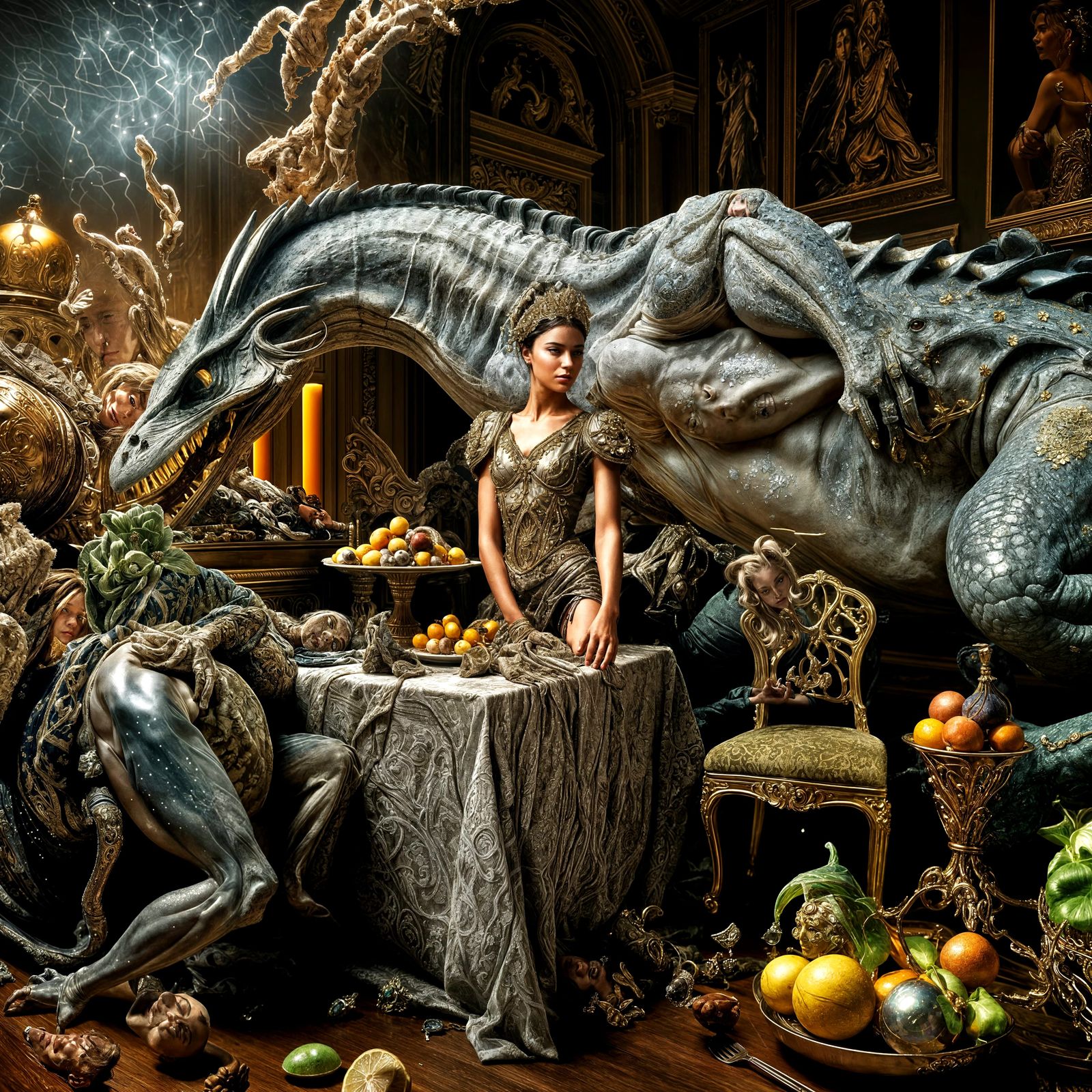 Photorealistic Portrait of Serene Woman in Magical Realism