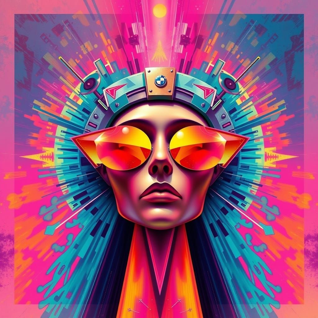 Airbrush Art with Bauhaus Shapes and Pop Art Flair