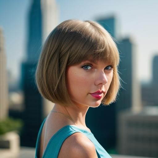 Woman with Bob Haircut in City: Professional Photo