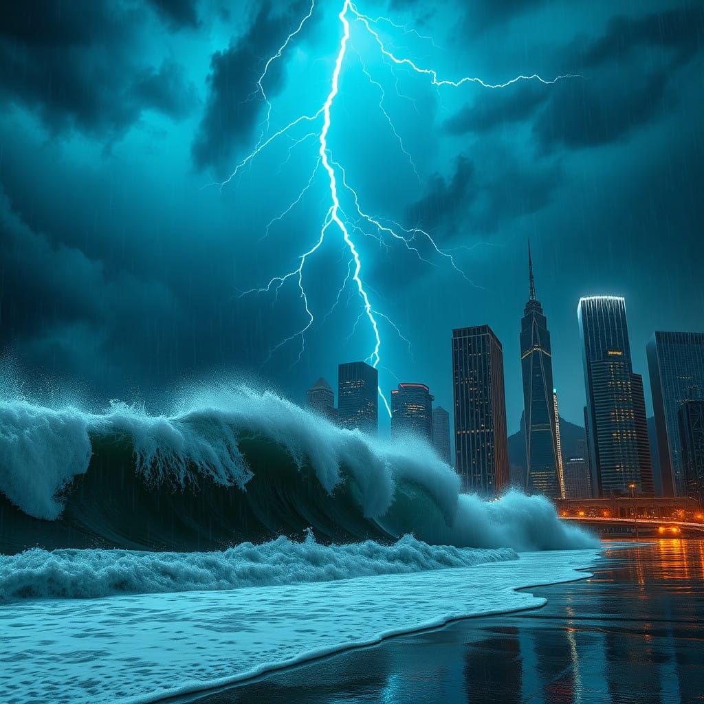 Electric Storm Unleashes 8K Chaos Over City