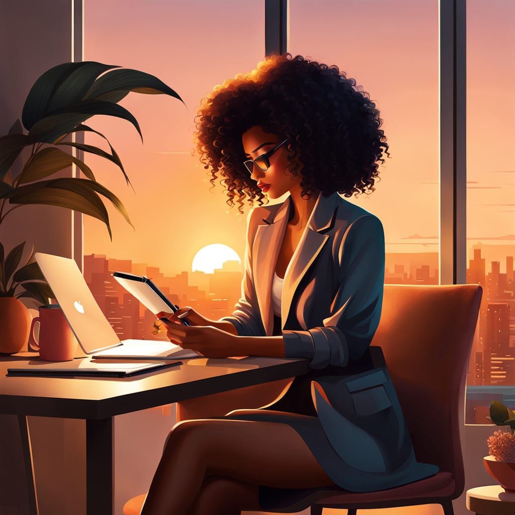 Woman in Coworking Space Creates Fashion Designs with Digita...