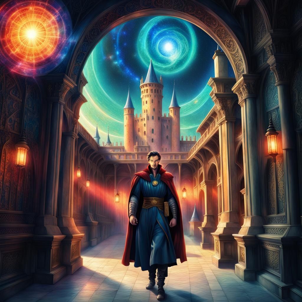 Doctor Strange in a Medieval Palace Sketch
