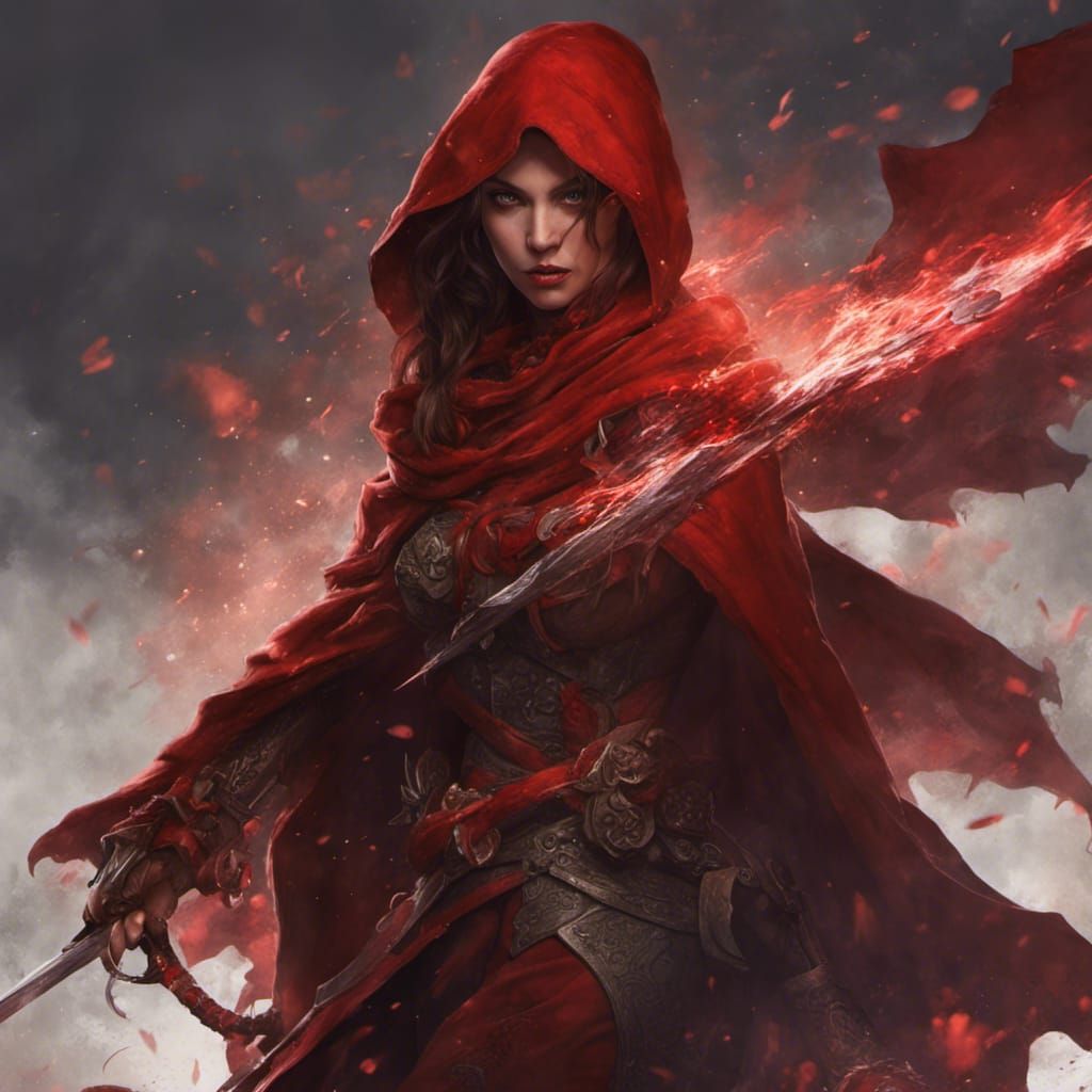 Fantasy Red Wizard in Battle Robes: Digital Art