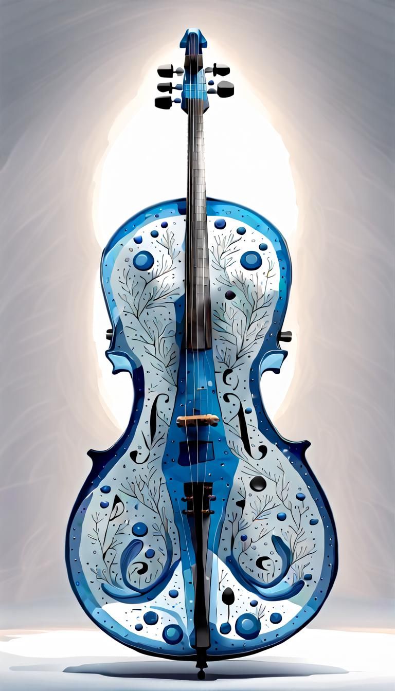Celestial Blue Cello with Starlight Filigree