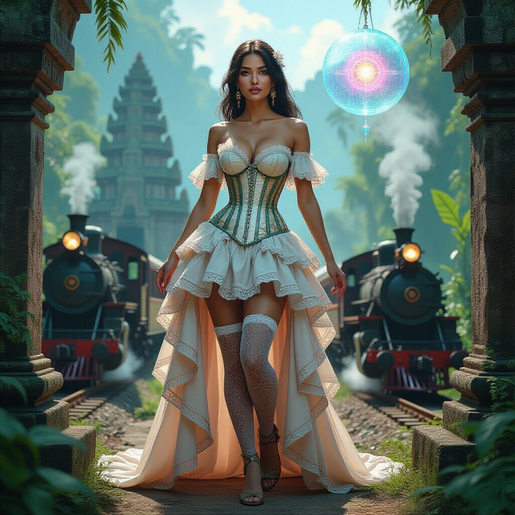 Surreal Jungle Beauty with Holographic Gardens