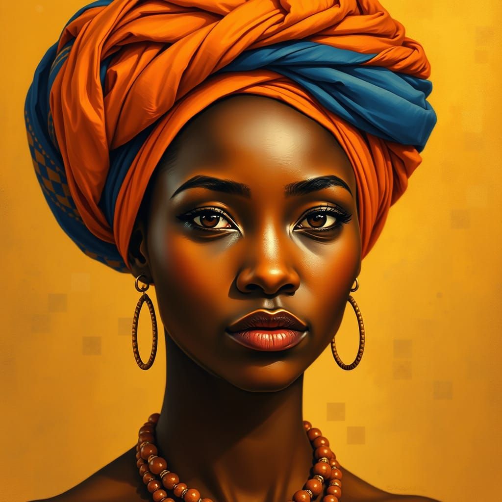 Confident African Warrior in Earth Tones