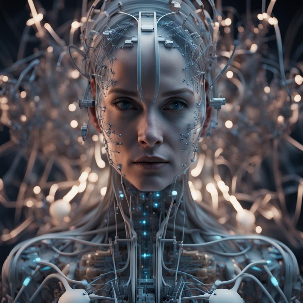 Complex 3D Woman Fused with EEG Mechanics