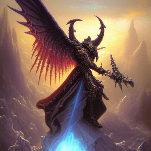 Tyrael Battles Demons: Ethereal Fantasy Art