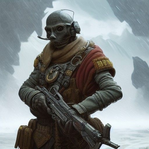 Forlorn Soldier in Fantasy Setting: Detailed CGI Art