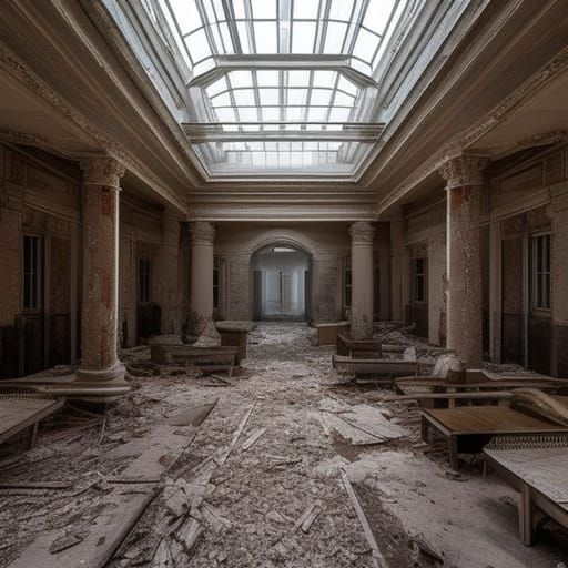 Dramatic Abandoned Asylum in Digital Matte Painting