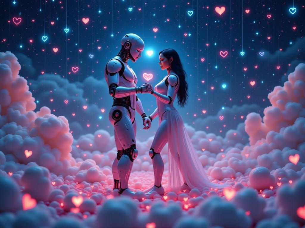 Cybernetic Lovers Dancing in a Digital Sky