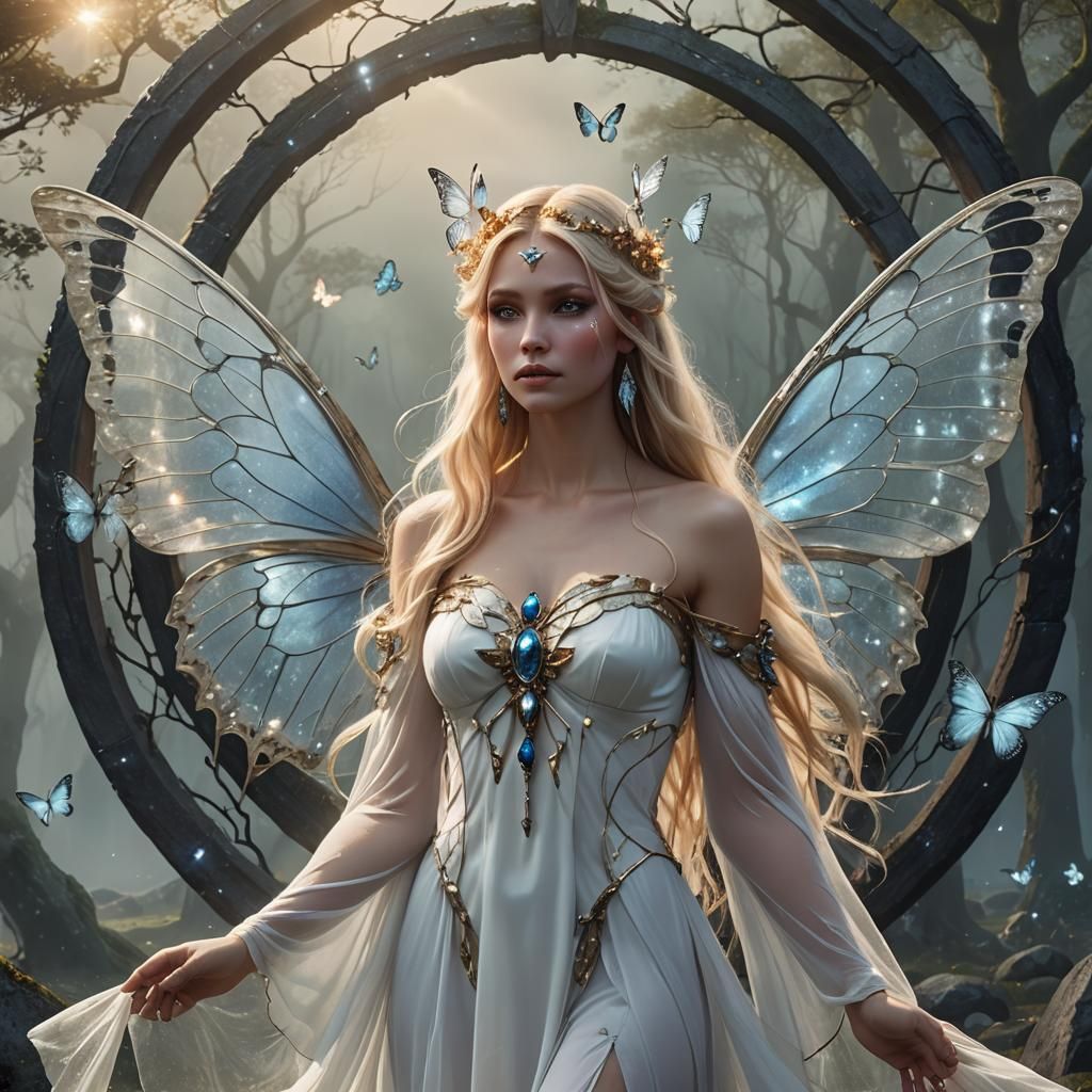 Fantasy Fairy Goddess in Druid Stone Circle